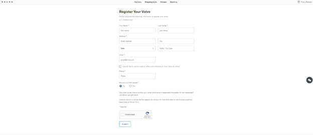 Register Volvo Account